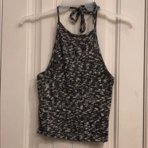 Grey/white halter top